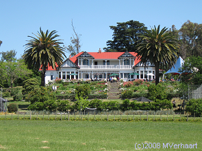 Outdoor yard overlooking building